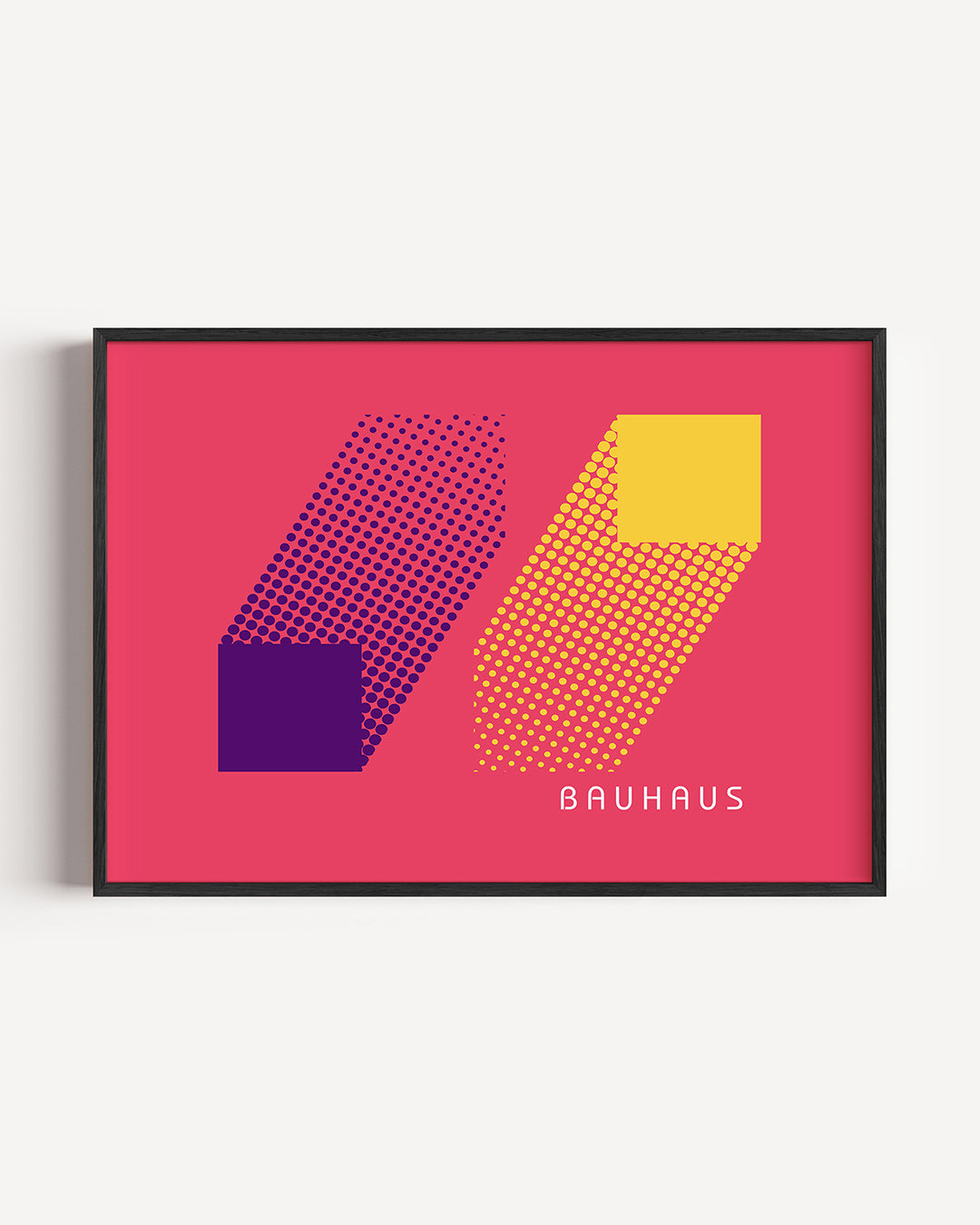 Vorm en kleur – liggende Bauhaus poster als wanddecoratie