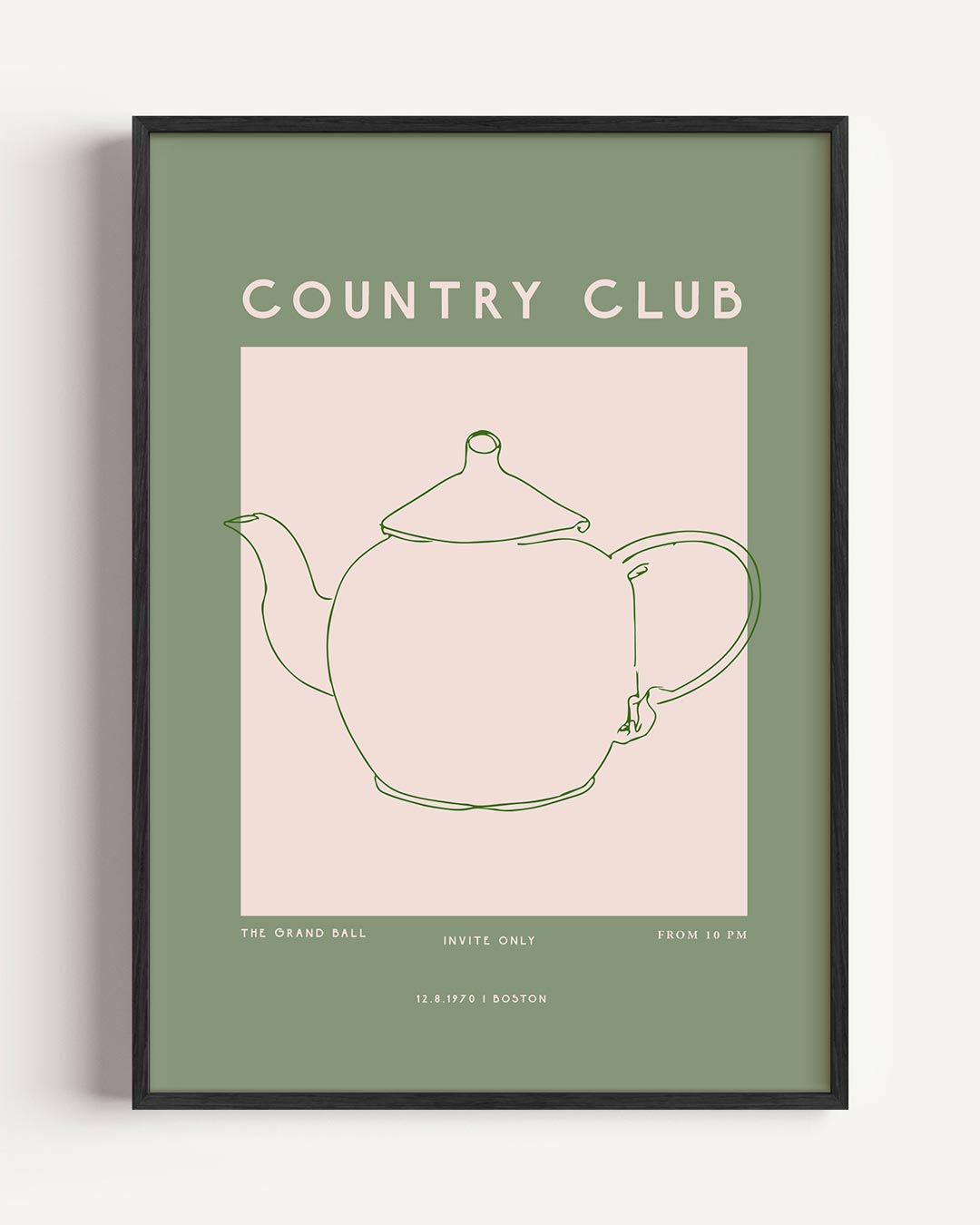 Country Club Theekransje – College Club portret poster als wanddecoratie