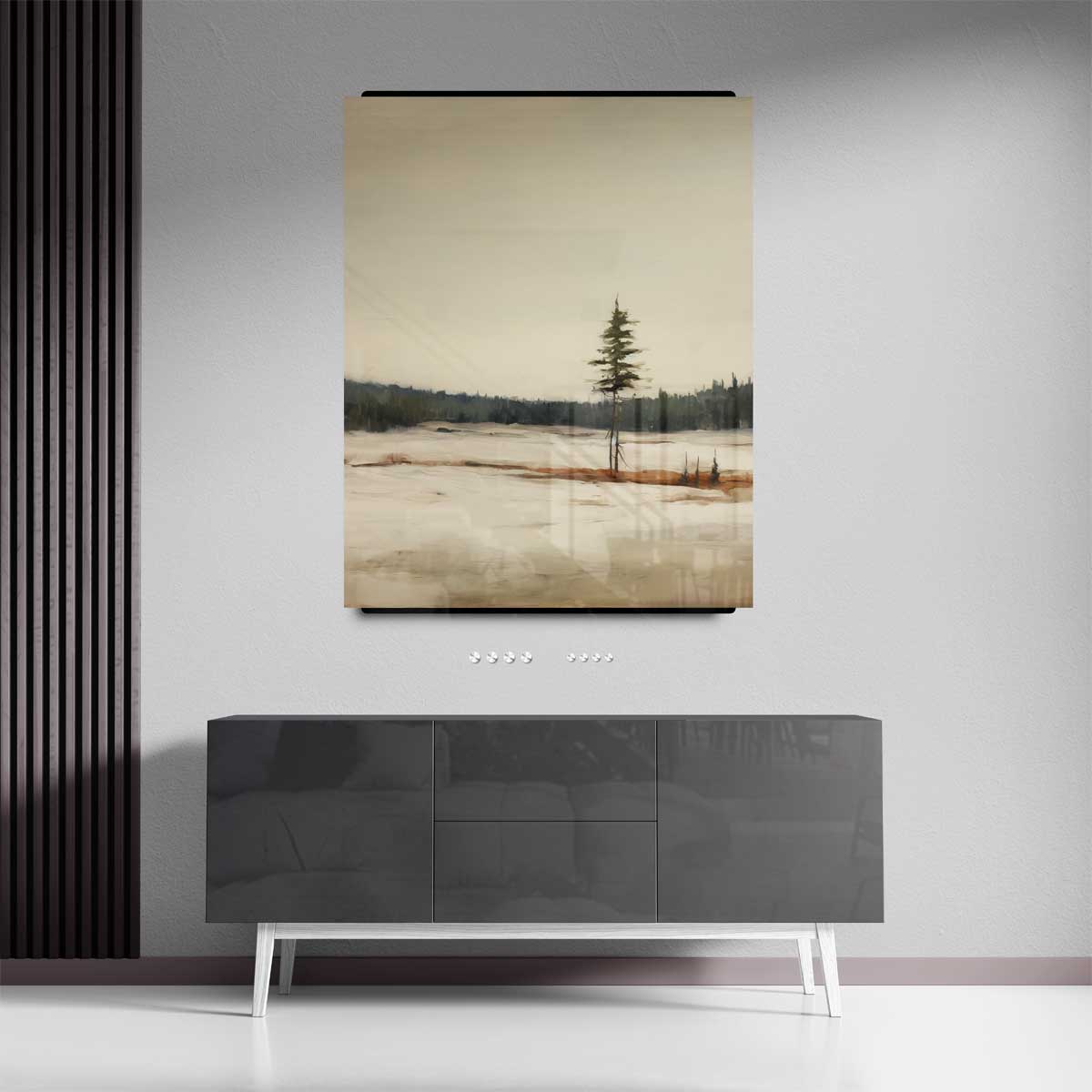 Eenzaamheid in Winterlandschap – canvas kunstwerk als wanddecoratie