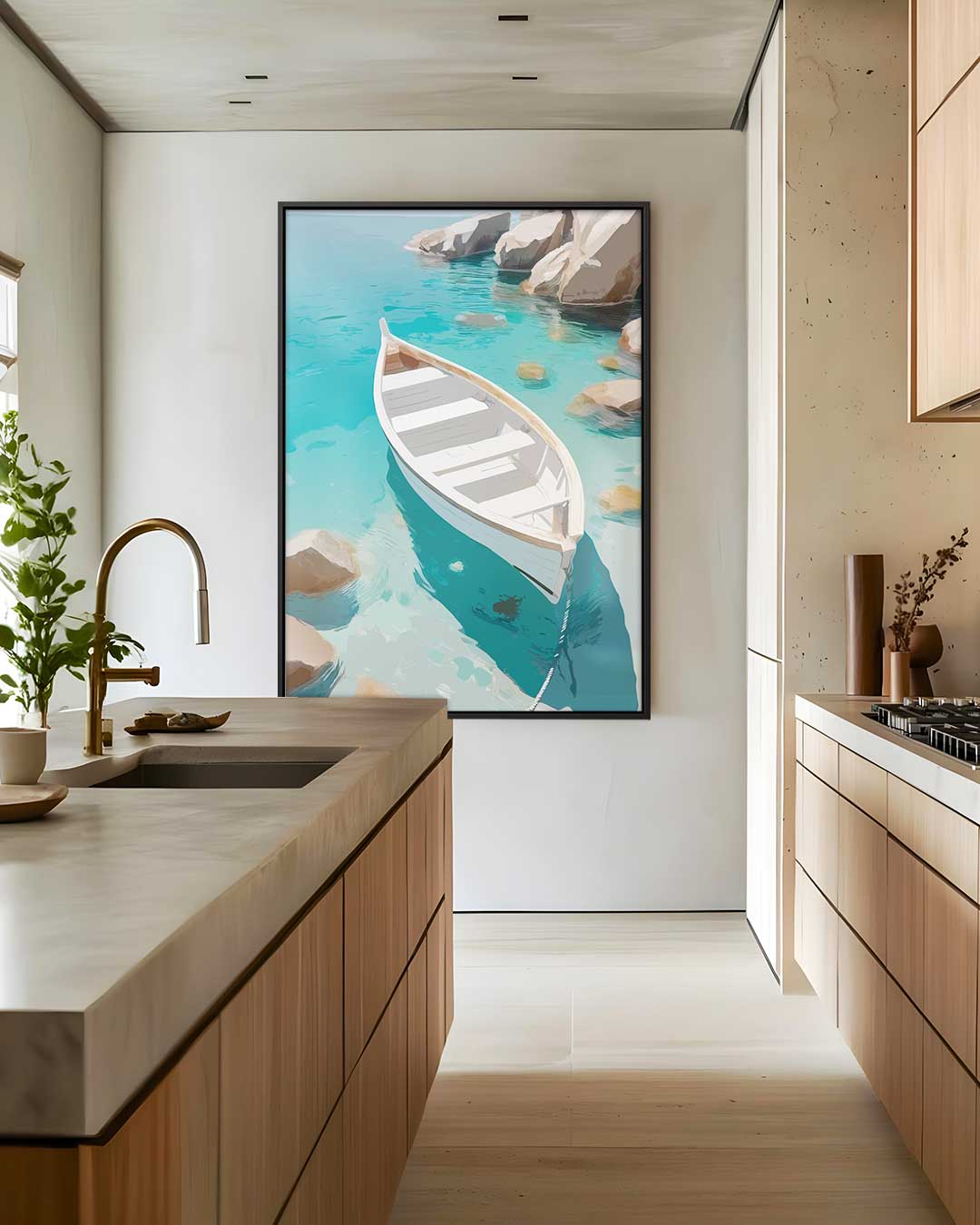 Rust op de Golven – canvas wanddecoratie in portret formaat