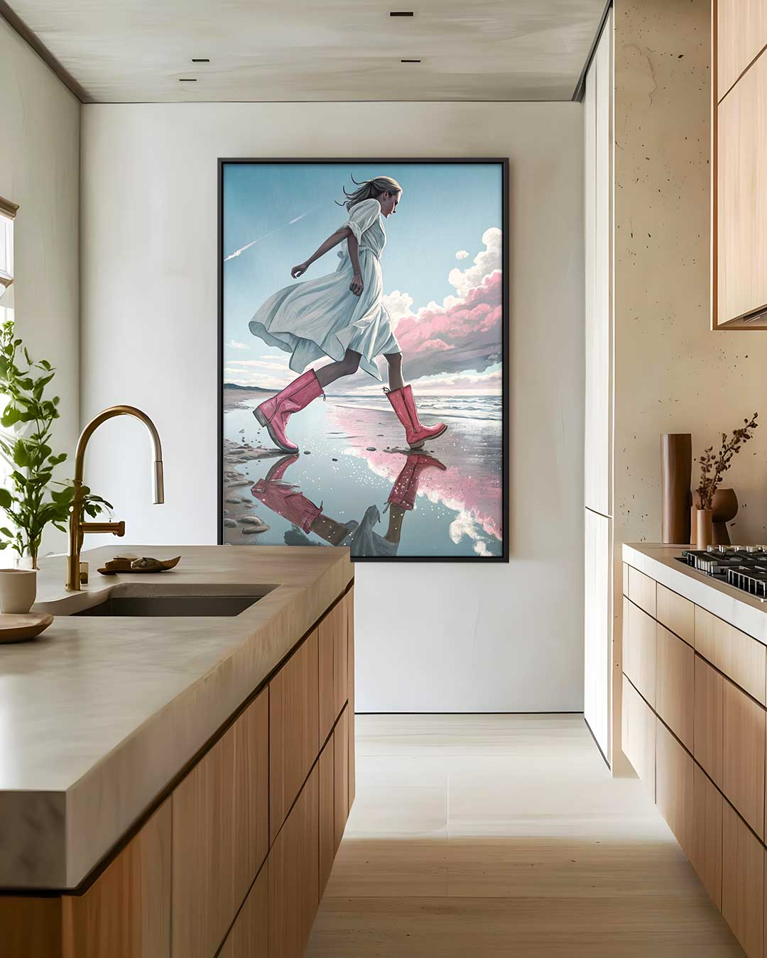 Wandelend langs de horizon – canvas wanddecoratie in portret formaat