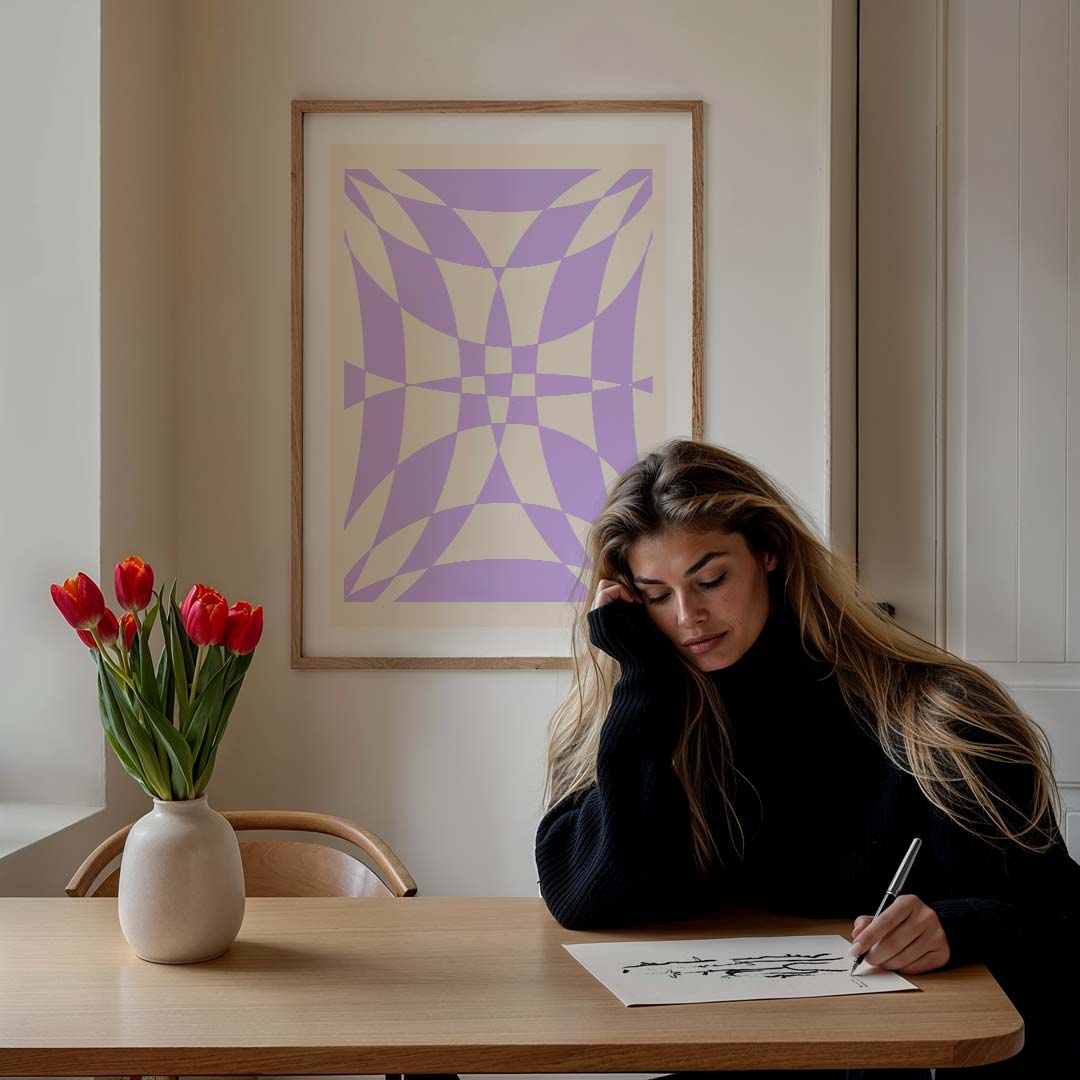 Geometrisch Abstracte Kunstposter – staande muurposter voor een modern interieur