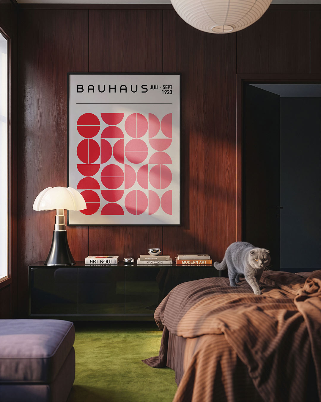 Vormritme en kleur – geometrische Bauhaus poster in staand formaat