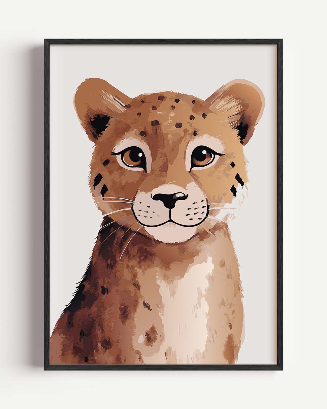 Schattige Cheetah – kids portret poster als wanddecoratie