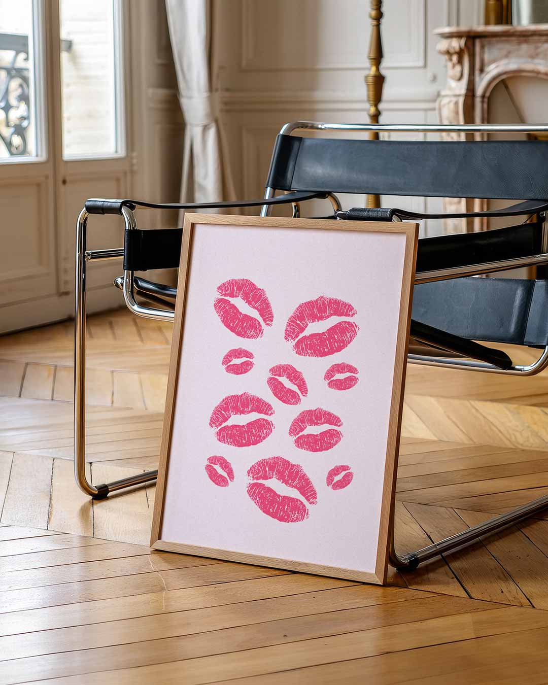 Speelse Lippenafdrukken – staande muurposter voor Pasen