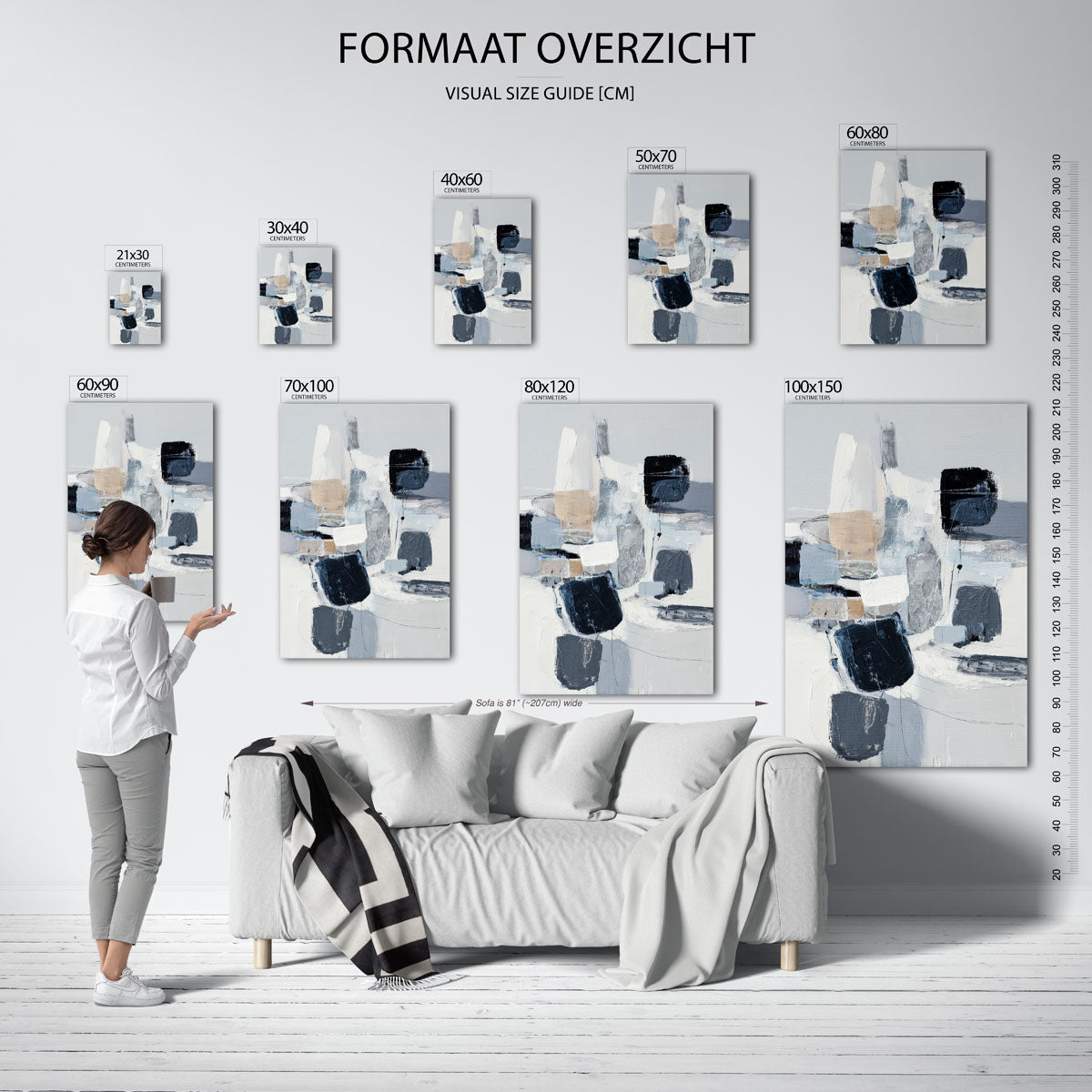 Abstracte vormen – staande muurposter met abstracte vormen