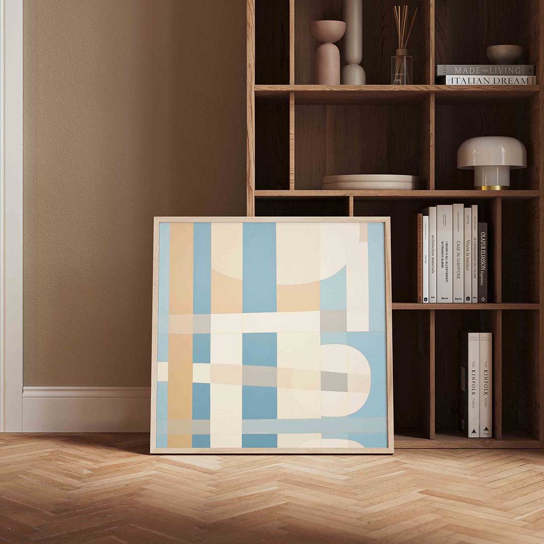 Geometrische vormen – kleurrijke vierkante wanddecoratie van WallArtistic