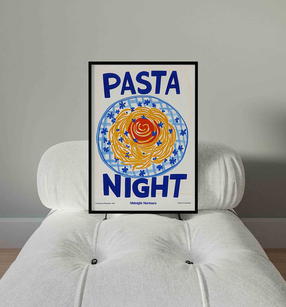 Pasta night – staande Pop Art wanddecoratie van WallArtistic