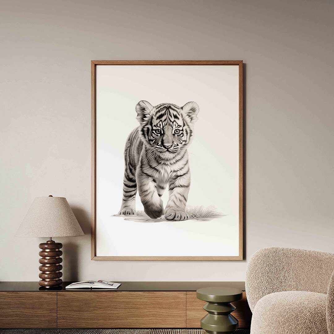 Tijgerwelp – dieren poster in staand formaat