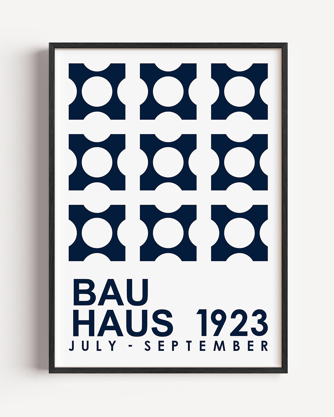 Cirkelpatroon en tekst – staande Bauhaus poster als wanddecoratie