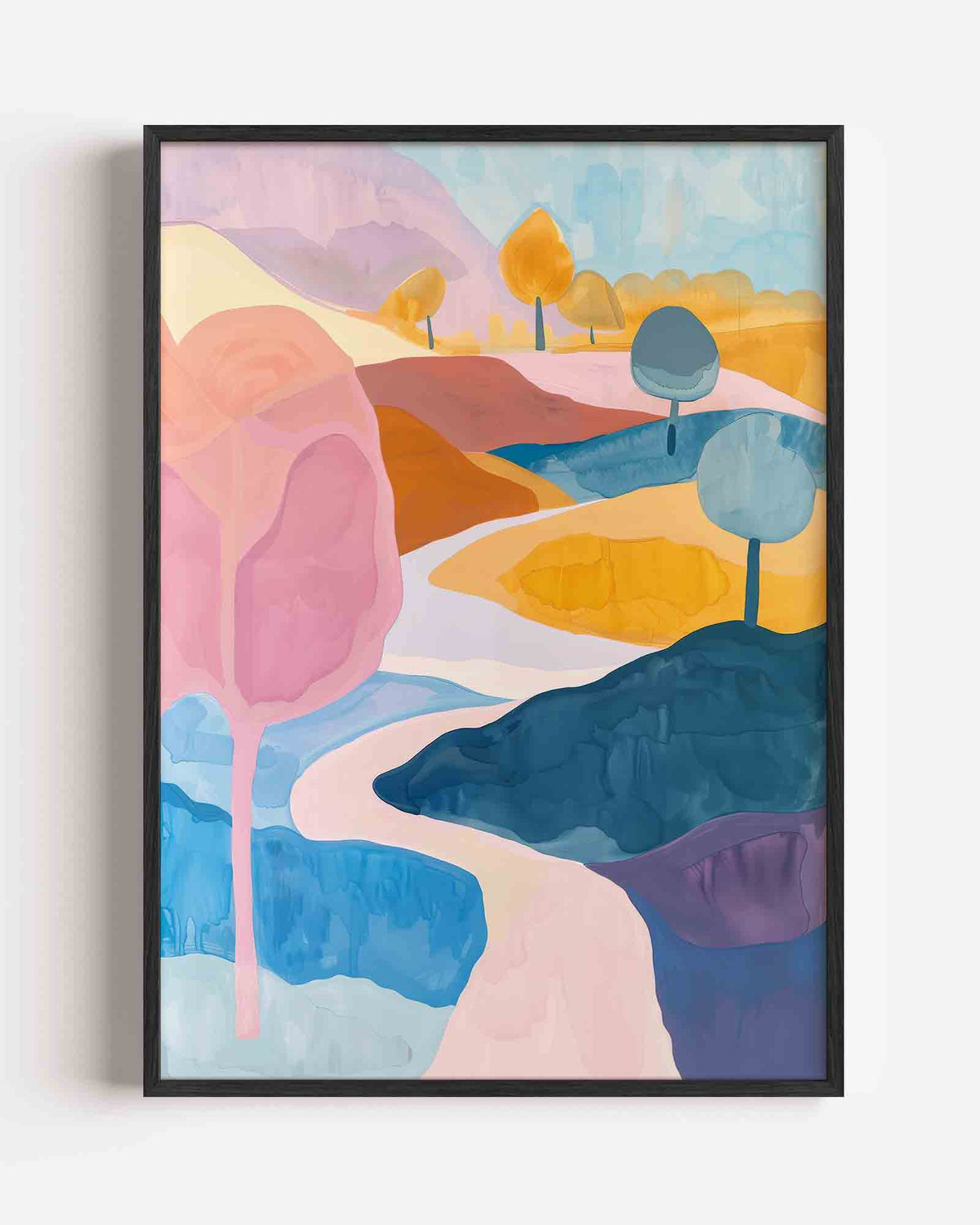 Landschap met bomen – hedendaagse illustratie portret poster als wanddecoratie