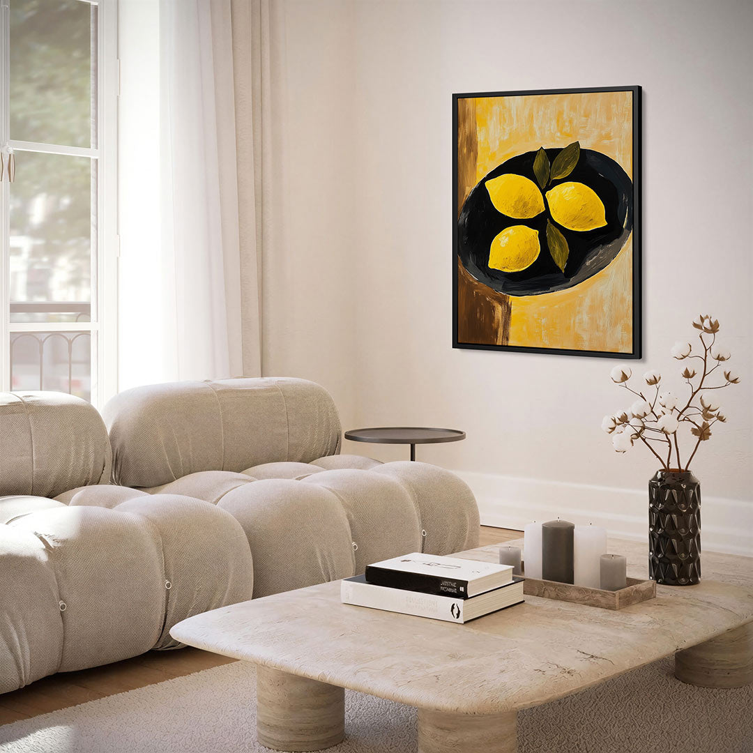 Citroenen op schaal – staand wanddecoratie kunstwerk