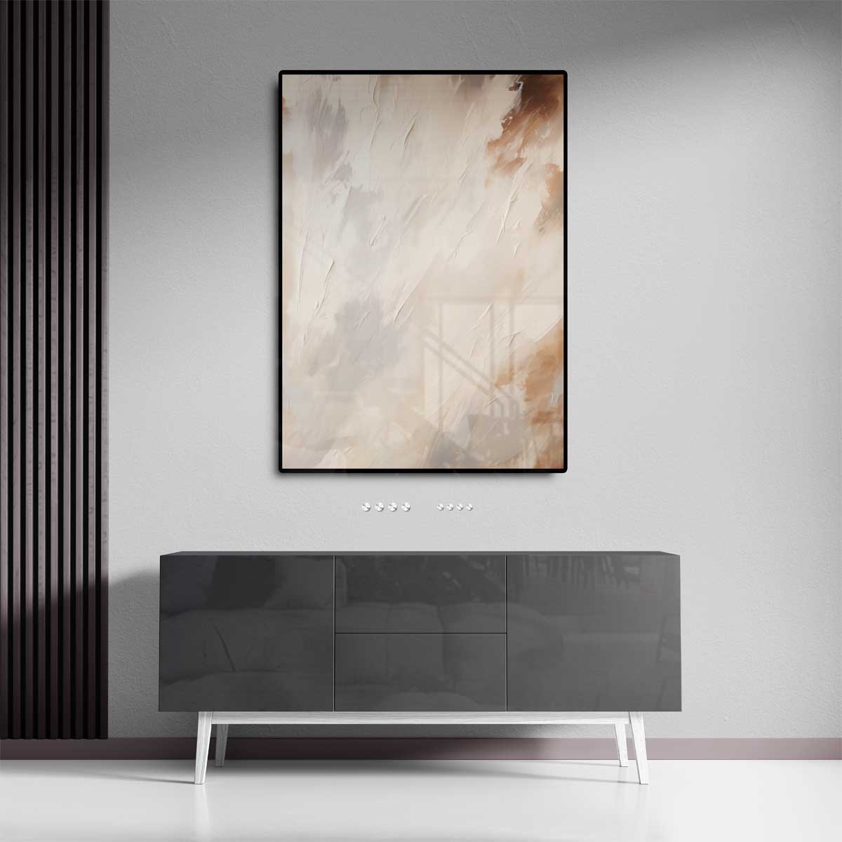Dromerige Neutrale Abstracte Kunst – staand kunstwerk voor modern interieur