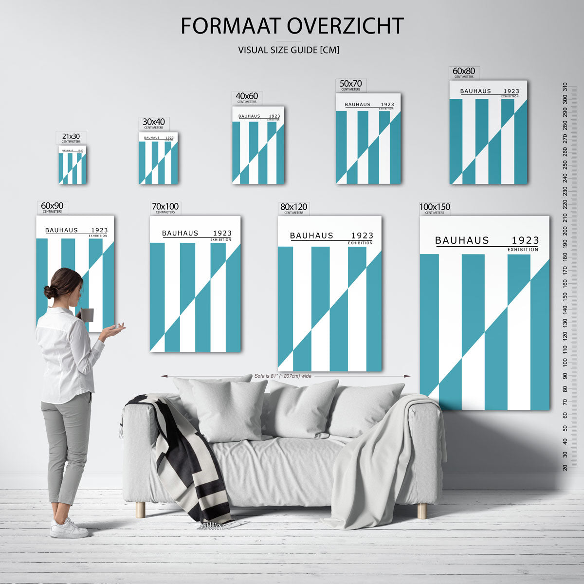 Lijnen en vlakken – geometrische poster in Bauhaus-stijl van WallArtistic