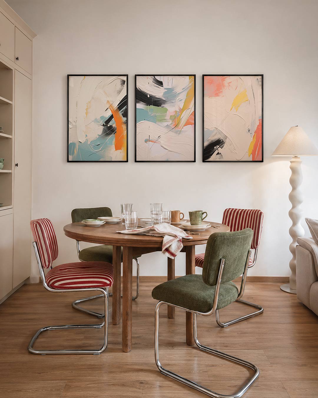 Abstract – een abstracte posterset met donkere tinten en een rustige visuele opbouw