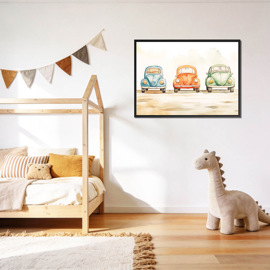 Drie auto's – op canvas, dibond of plexiglas