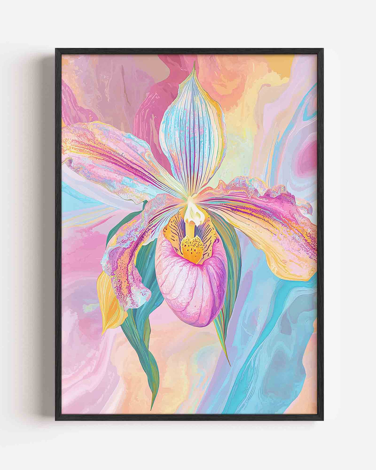 Orchidee in pastel – hedendaagse illustratie portret poster als wanddecoratie