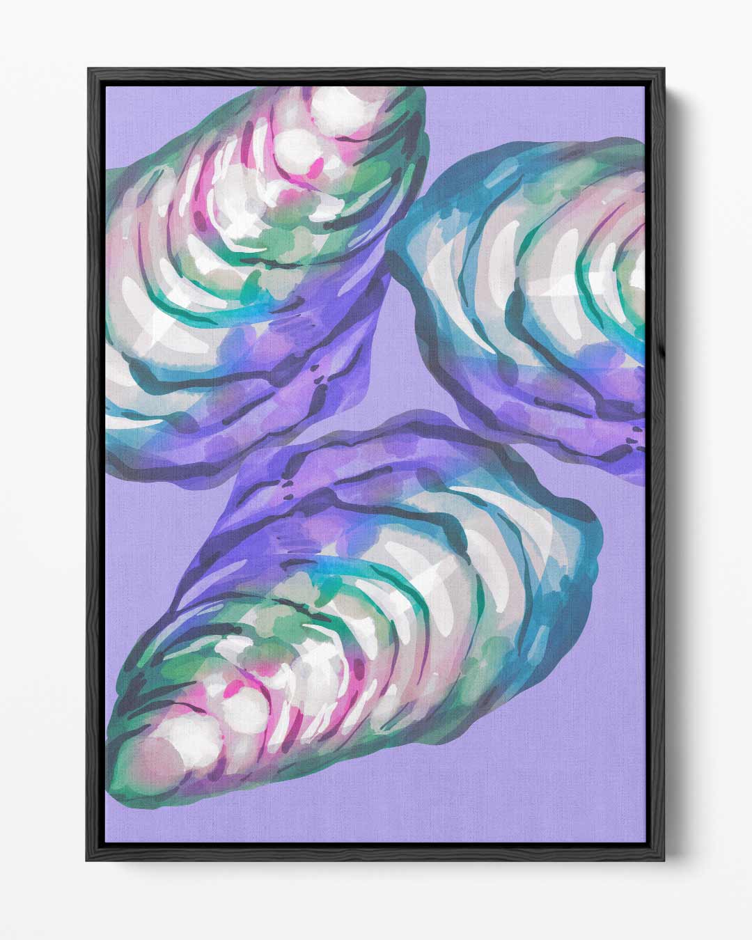 Kleurrijke Abstracte Oesters – portret kunstwerk als wanddecoratie