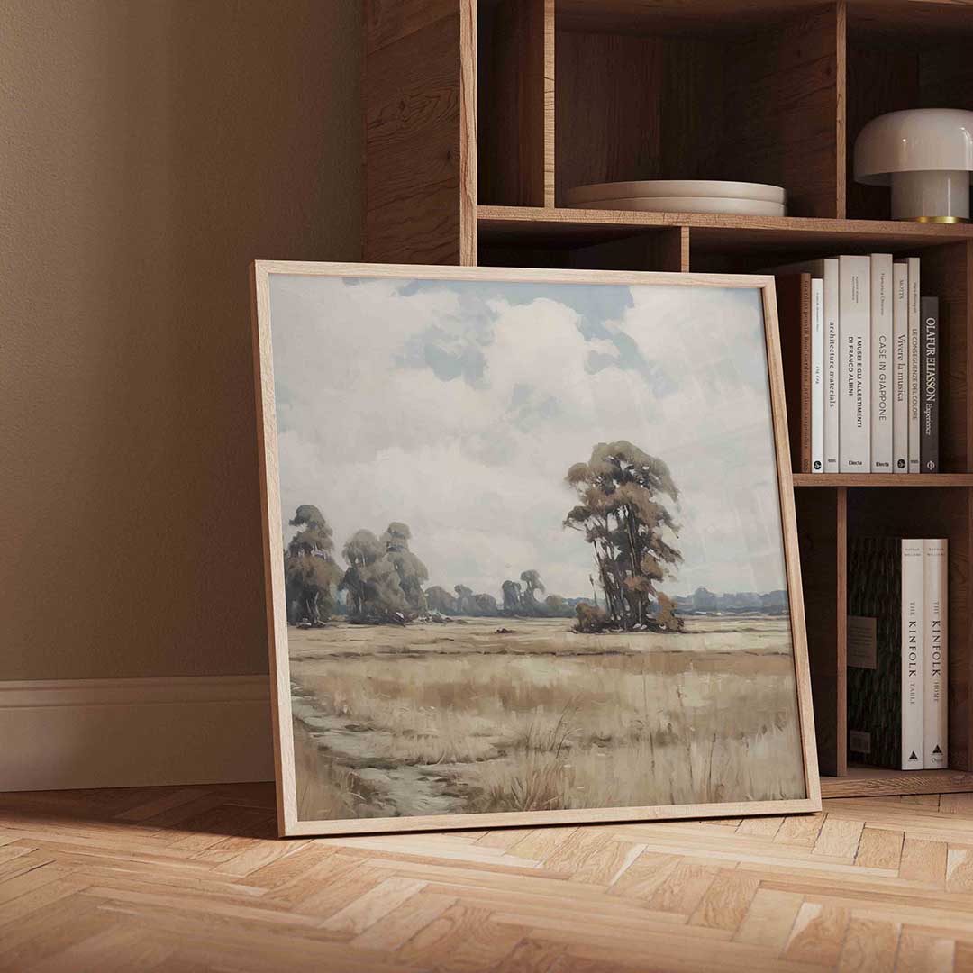 Landschap met bomen – vintage wandkunst als vierkante poster