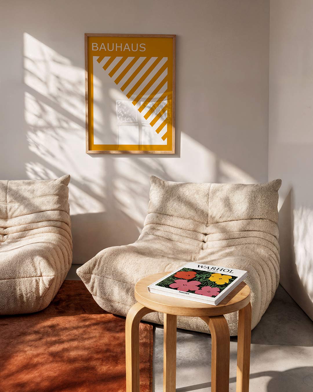 Diagonal lijnen – moderne Bauhaus wandkunst als poster