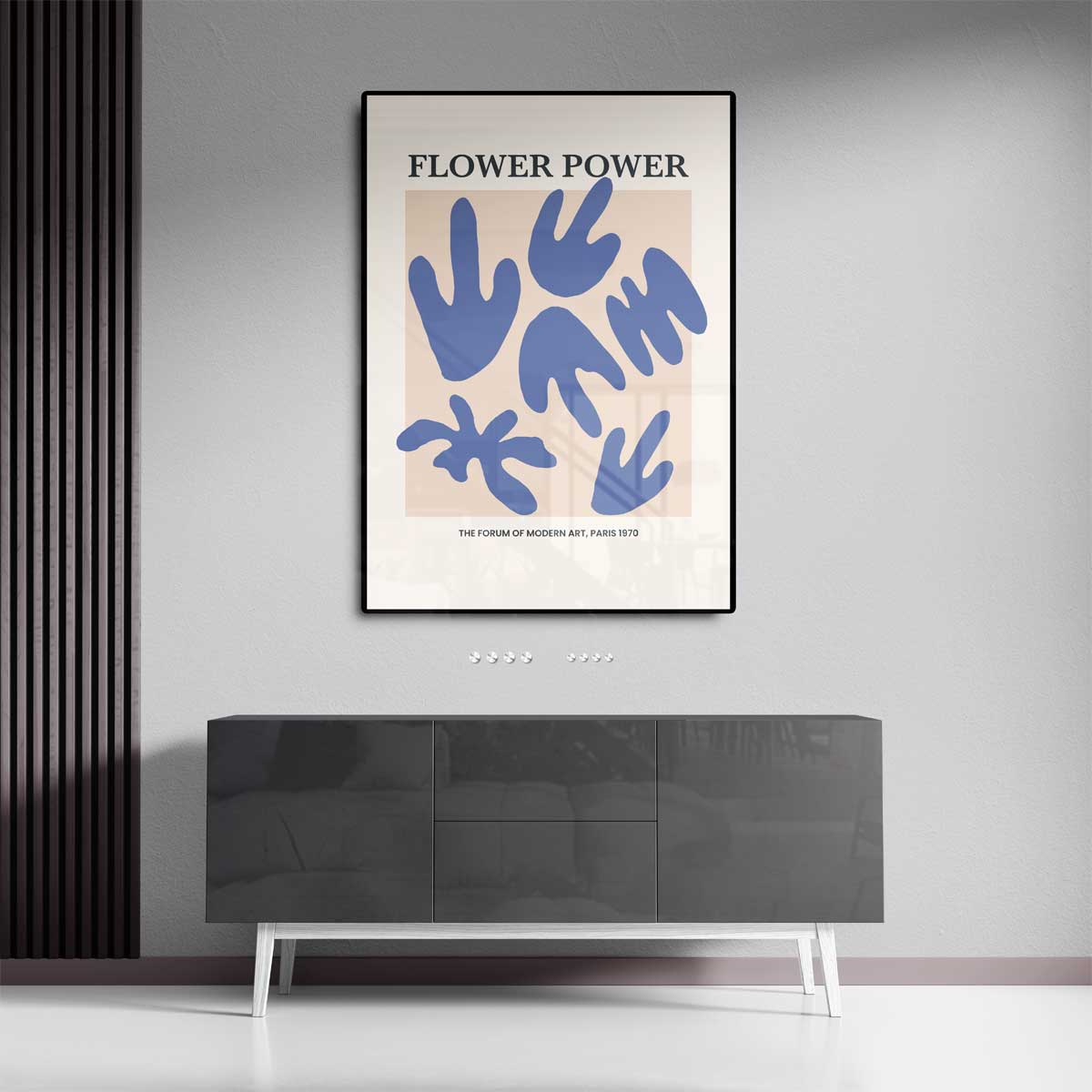Flower Power Kunstposter – canvas wanddecoratie in portret formaat