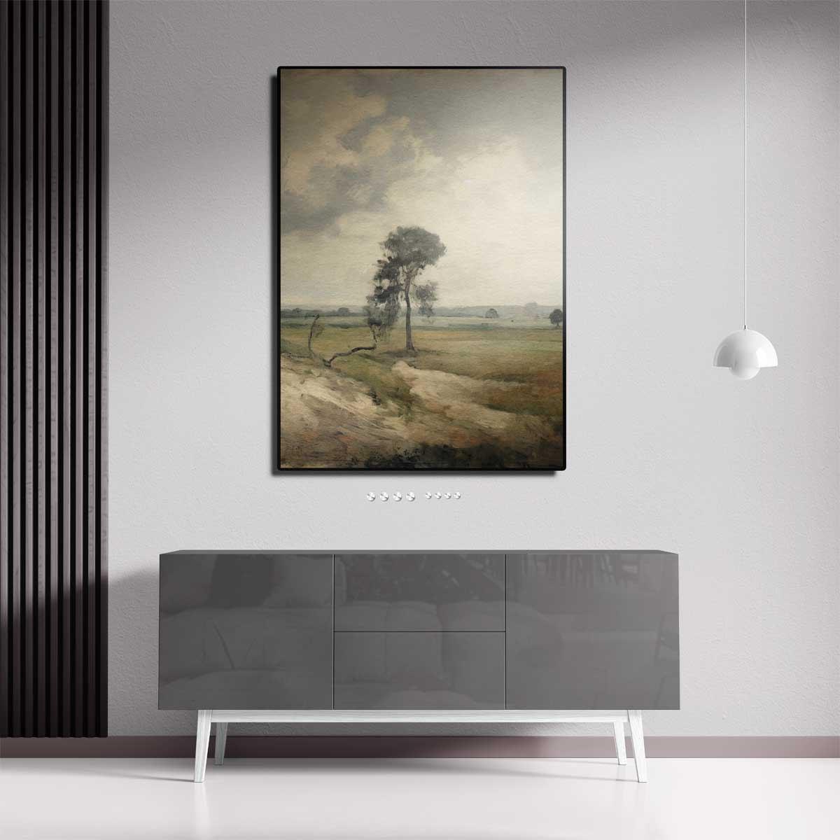 Eenzame Boom in Landschap – dibond kunstwerk als wanddecoratie