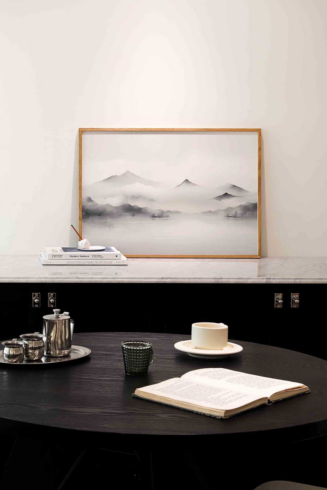 Berglandschap – abstracte poster in liggend formaat