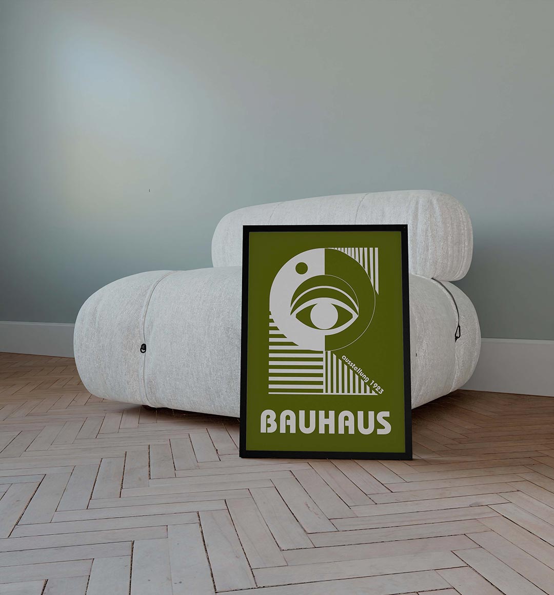 Oog en lijnen – geometrische poster in Bauhaus-stijl van WallArtistic