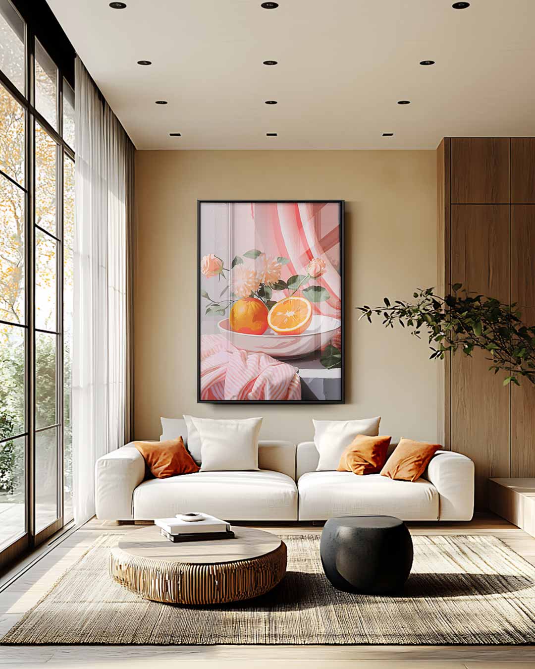 Zonnige Stilleven Collage – staand kunstwerk voor modern interieur