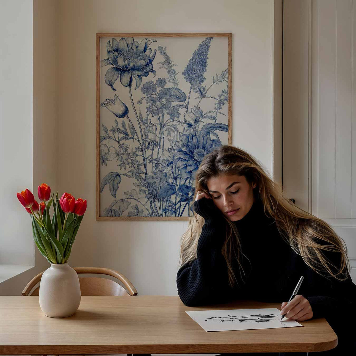 Elegante Bloemenpracht – bloemen poster als moderne staande wanddecoratie