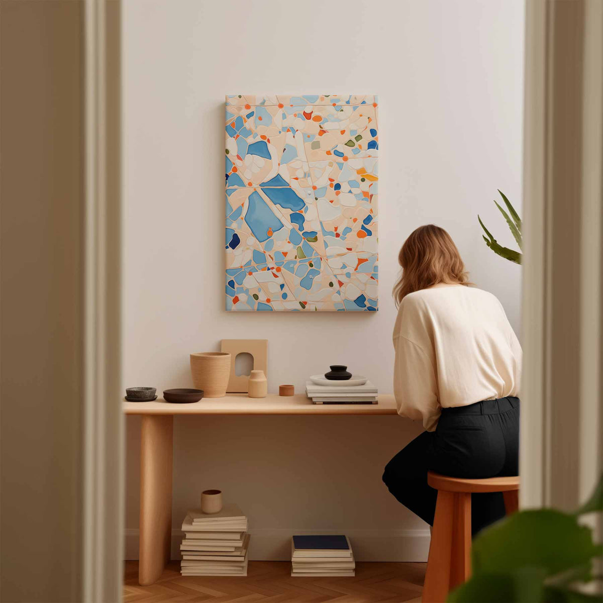 Vrolijk Abstract Patroon – plexiglas wanddecoratie in portret formaat
