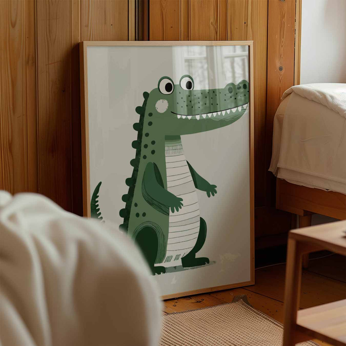 Vrolijke Krokodil Kinderkamerposter – kinderposter in staand formaat
