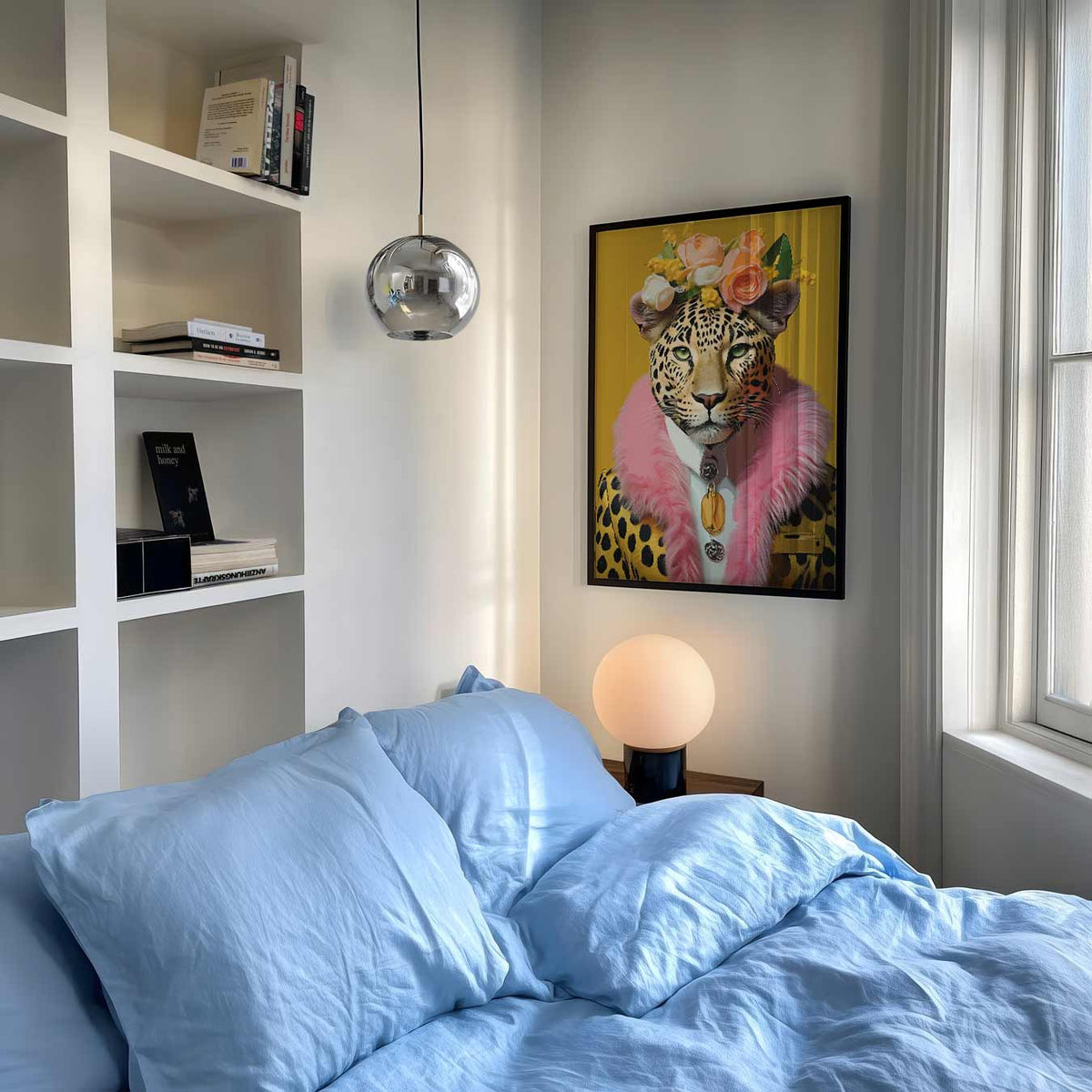 Stijlvolle Luipaard Portrait – staande muurposter met dierenthema