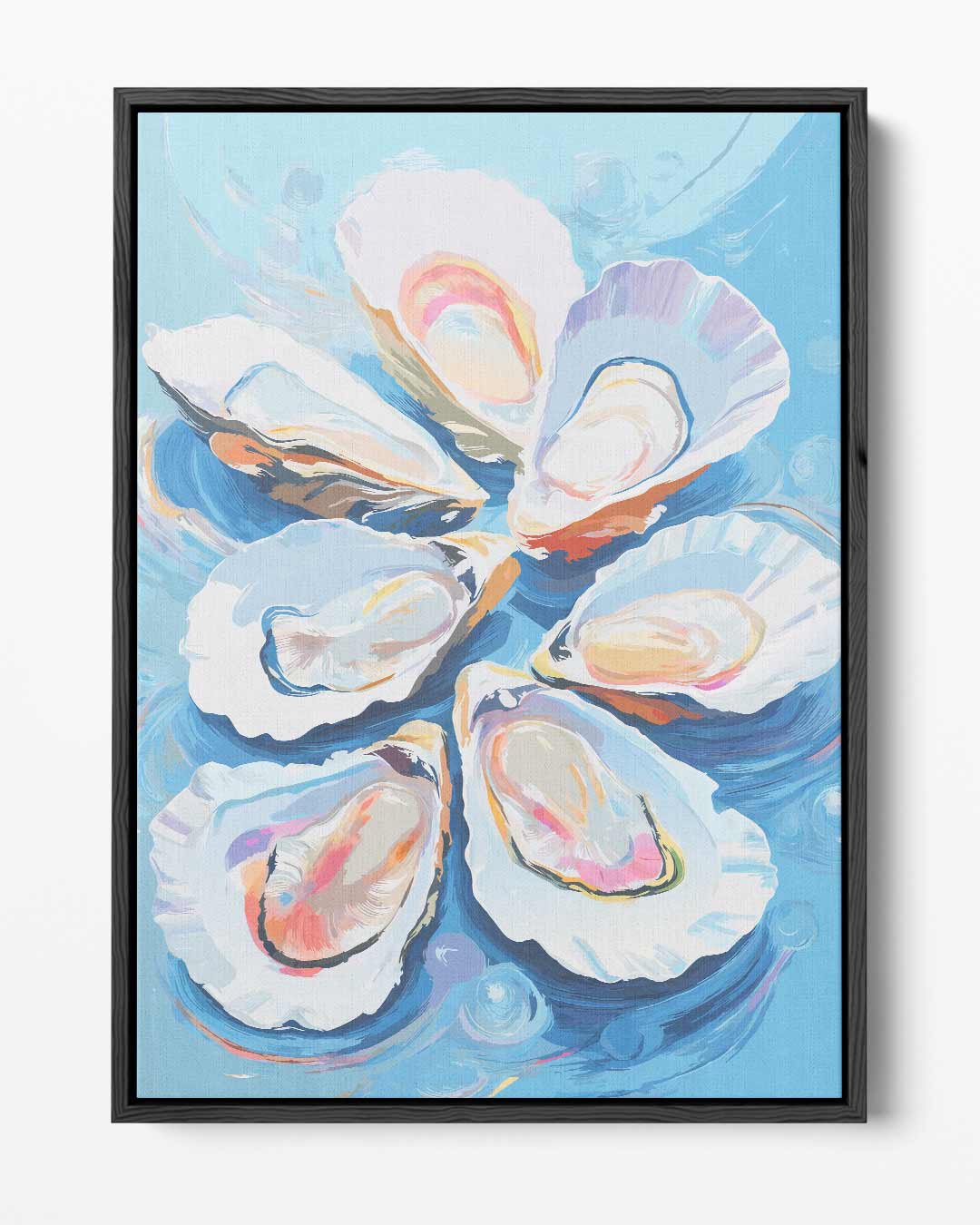 Vrolijke Oesters op Zee – portret kunstwerk als wanddecoratie