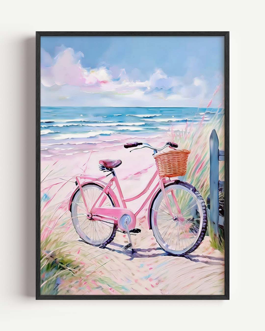 Zomerse Fietstocht aan Zee – Popart en Streetart portret poster als wanddecoratie
