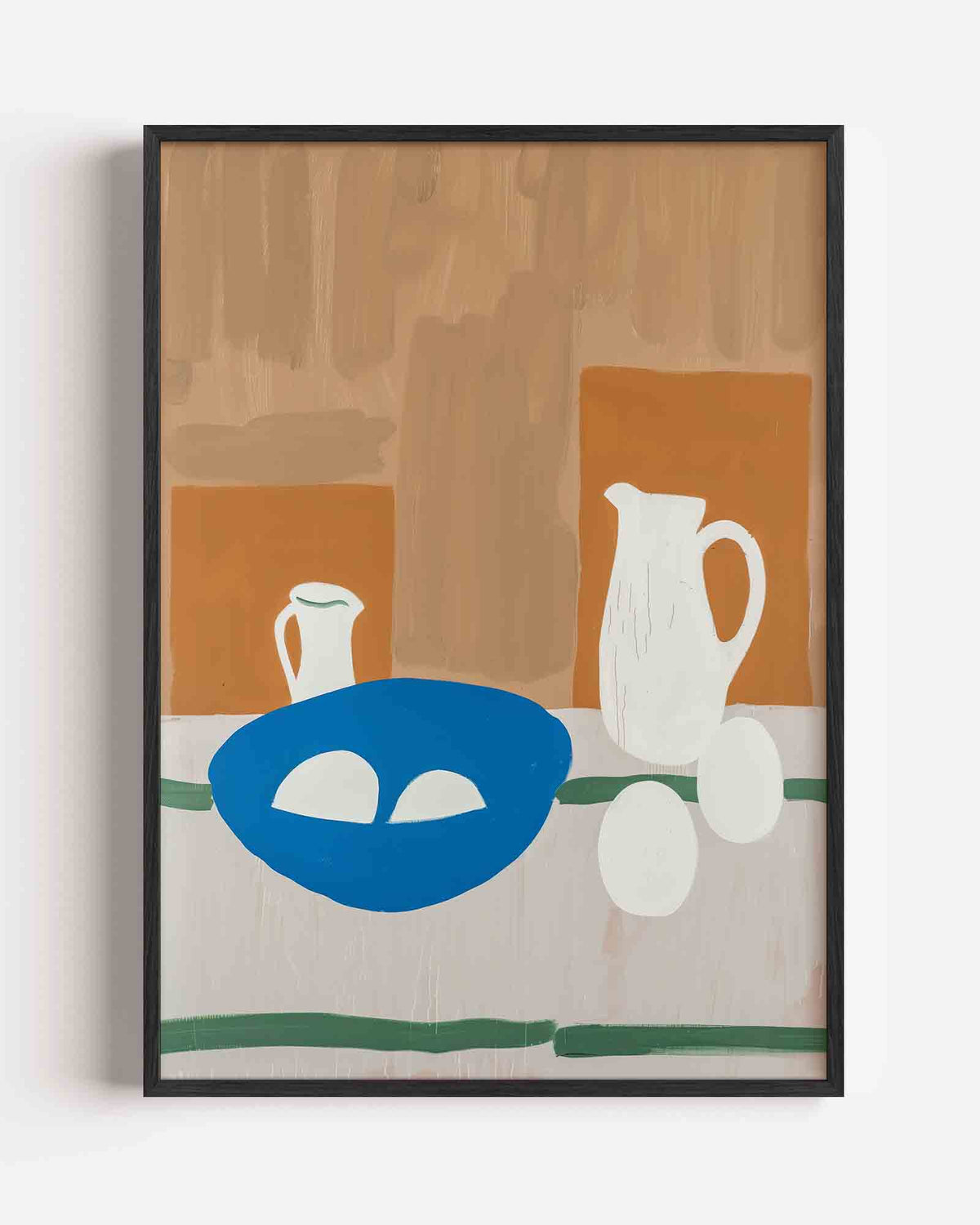 Stilleven met kannen en schaal – hedendaagse illustratie portret poster als wanddecoratie