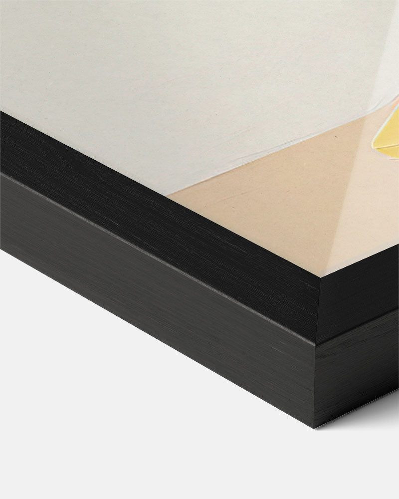 Minimalistische Citroen – staande muurposter voor keuken of eethoek