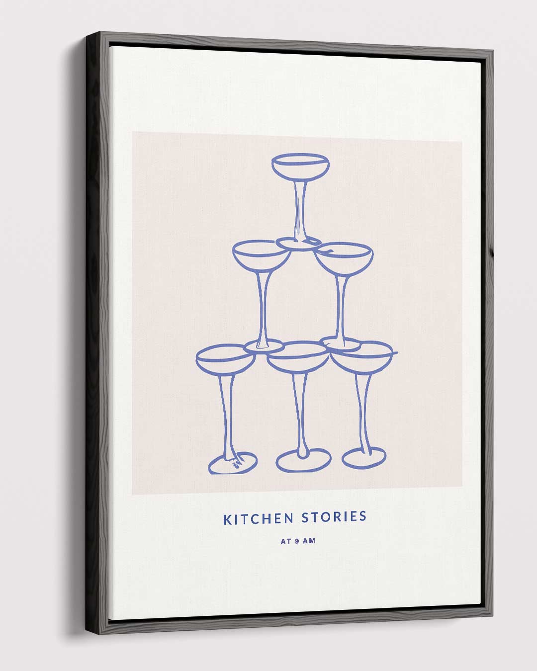 Champagneglas Piramide Illustratie – dibond kunstwerk als wanddecoratie