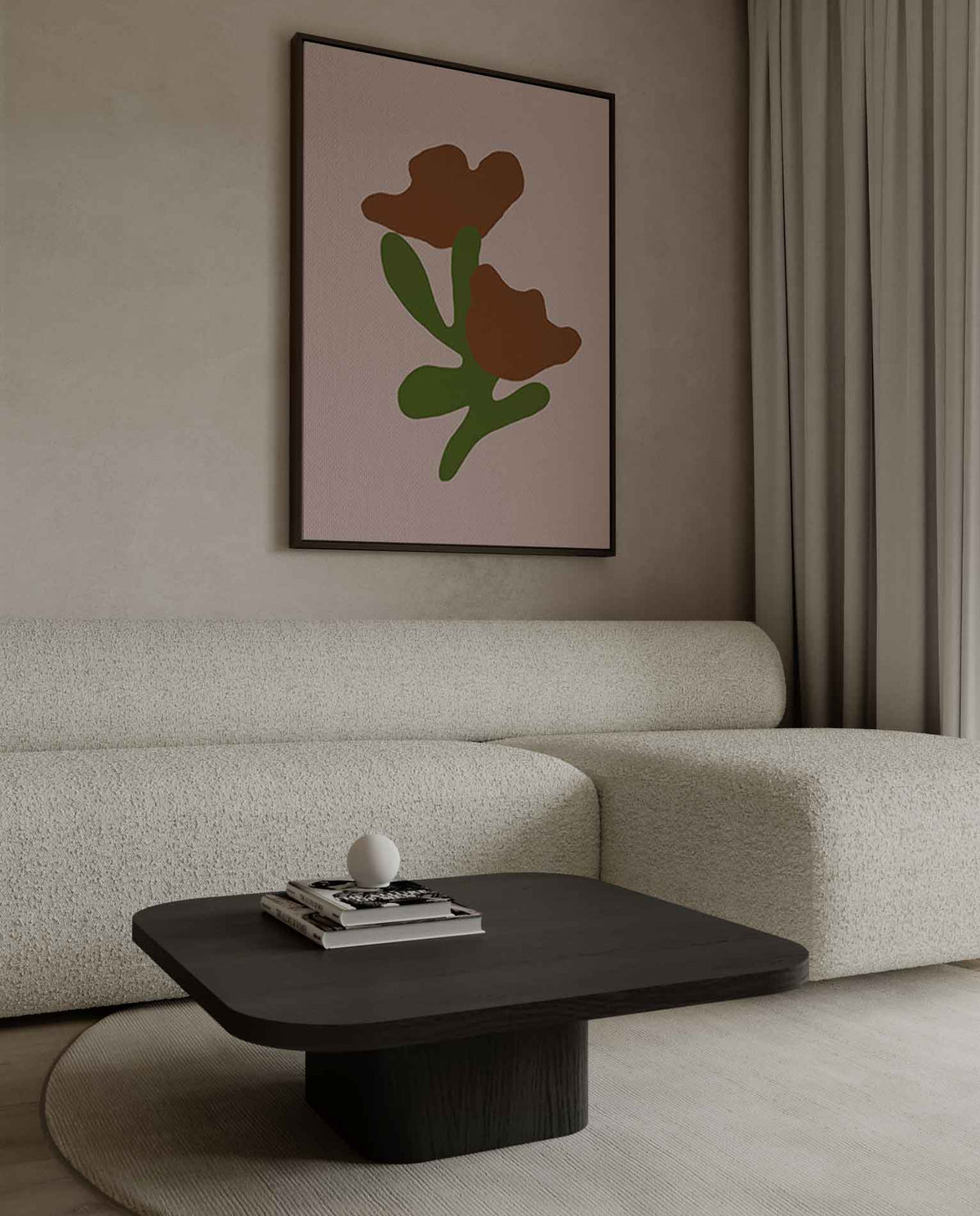 Bloemen in Abstracte Vormen – dibond kunstwerk als wanddecoratie