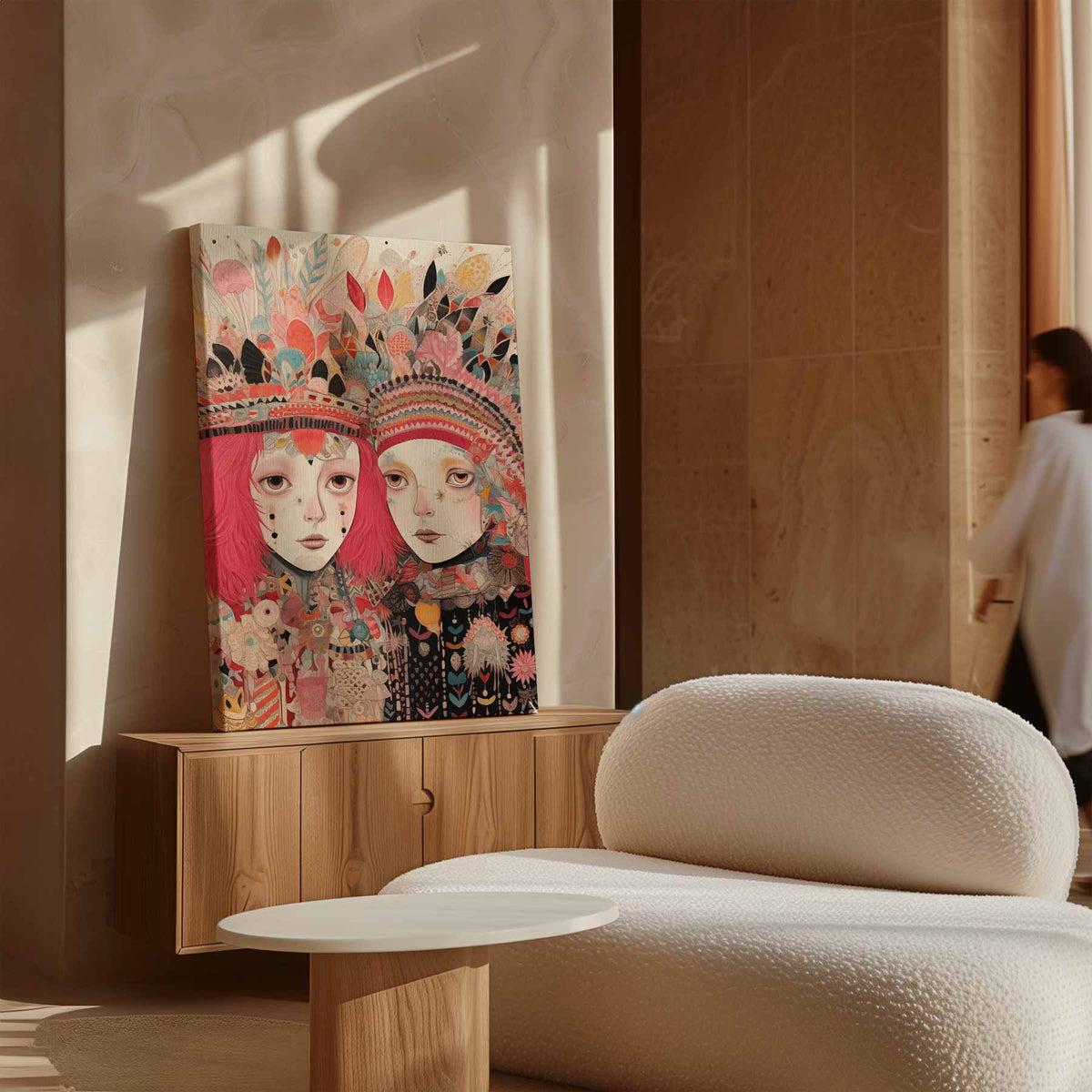 Kleurrijke Fantasiereis – modern portret kunstwerk van WallArtistic