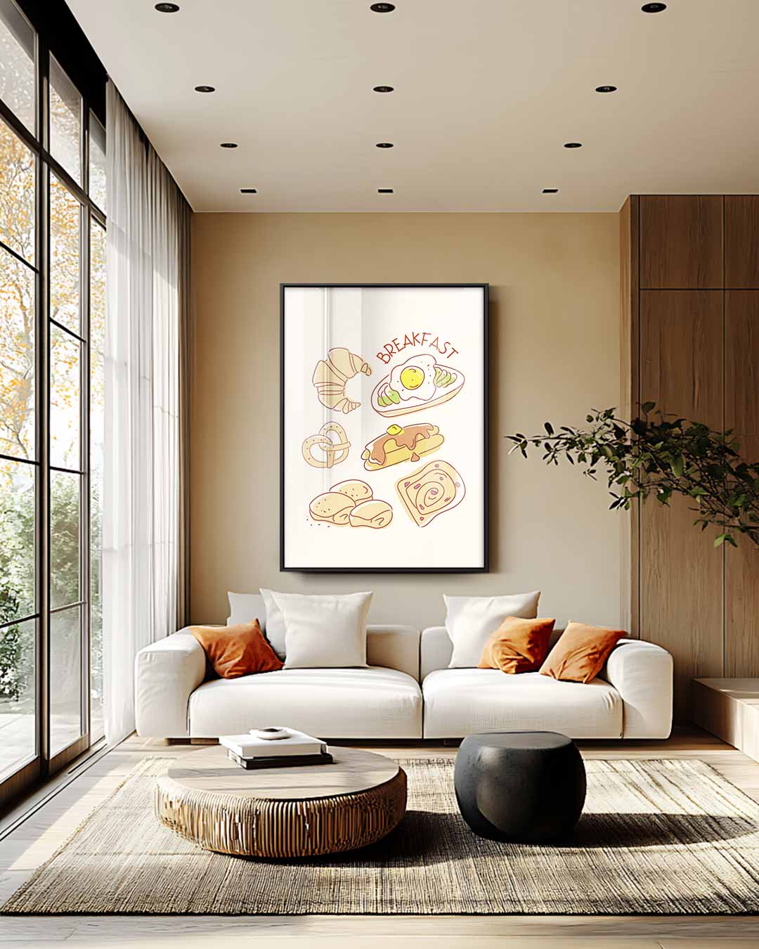 Ontbijt Illustratie – plexiglas wanddecoratie in portret formaat