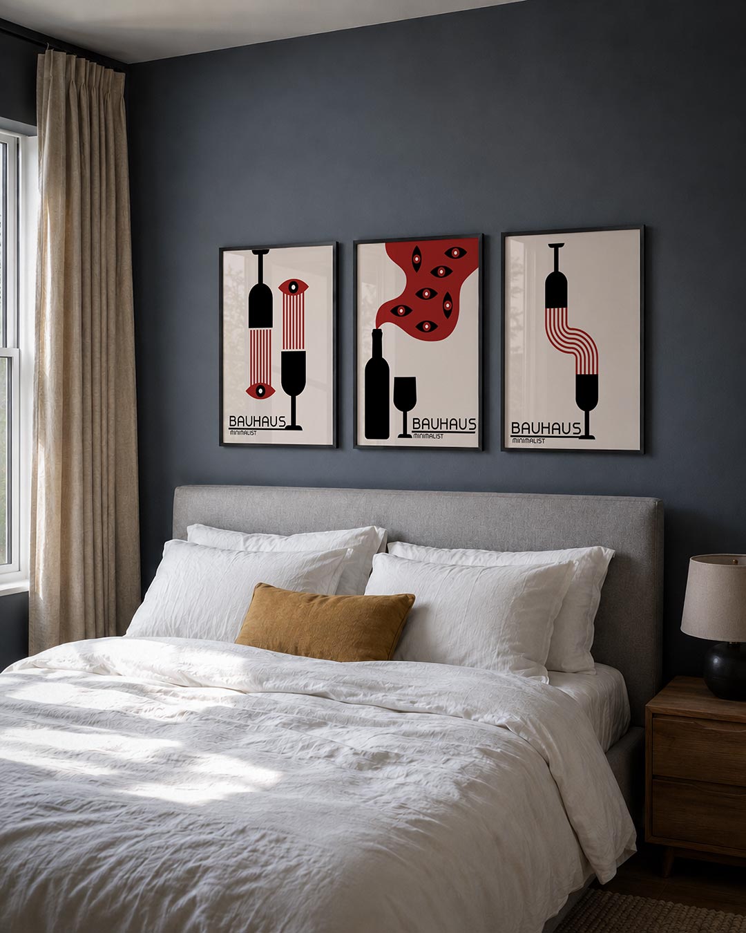 Vormen en vlakken posterset – derde productweergave – deze posterset in drie delen toont een speels lijnenspel met