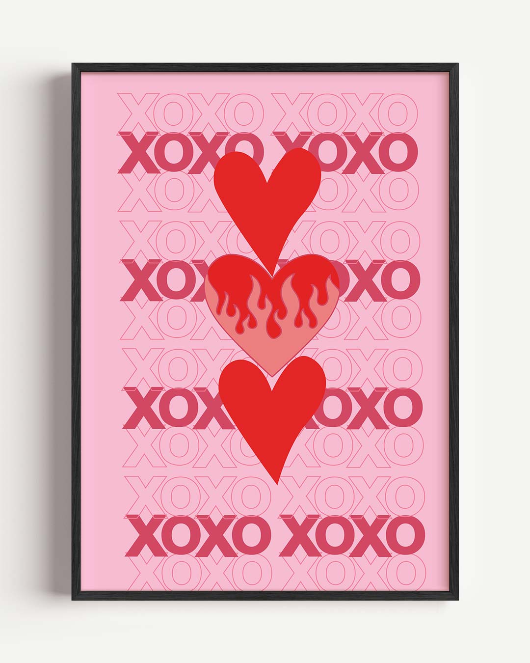 Liefdevolle XOXO Hartjes – zomer portret poster als wanddecoratie
