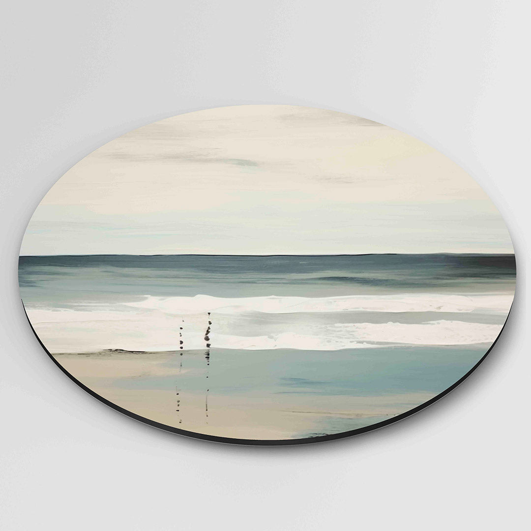 Strand en zee – moderne ronde wanddecoratie van WallArtistic