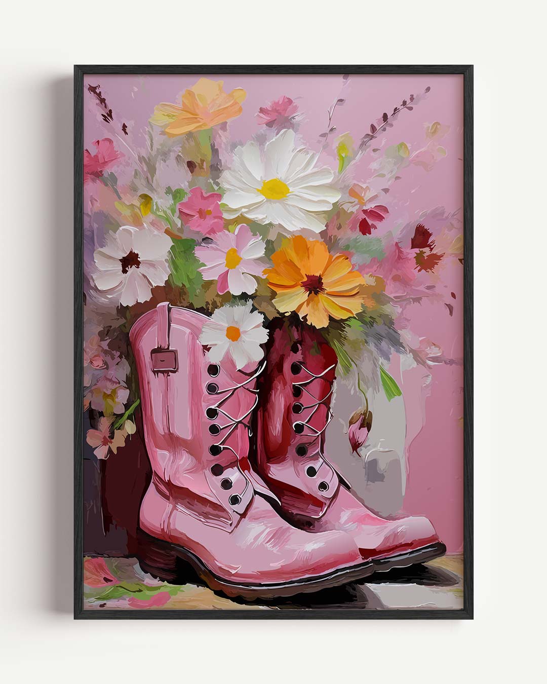 Bloemige Laarzen – paas portret poster als wanddecoratie