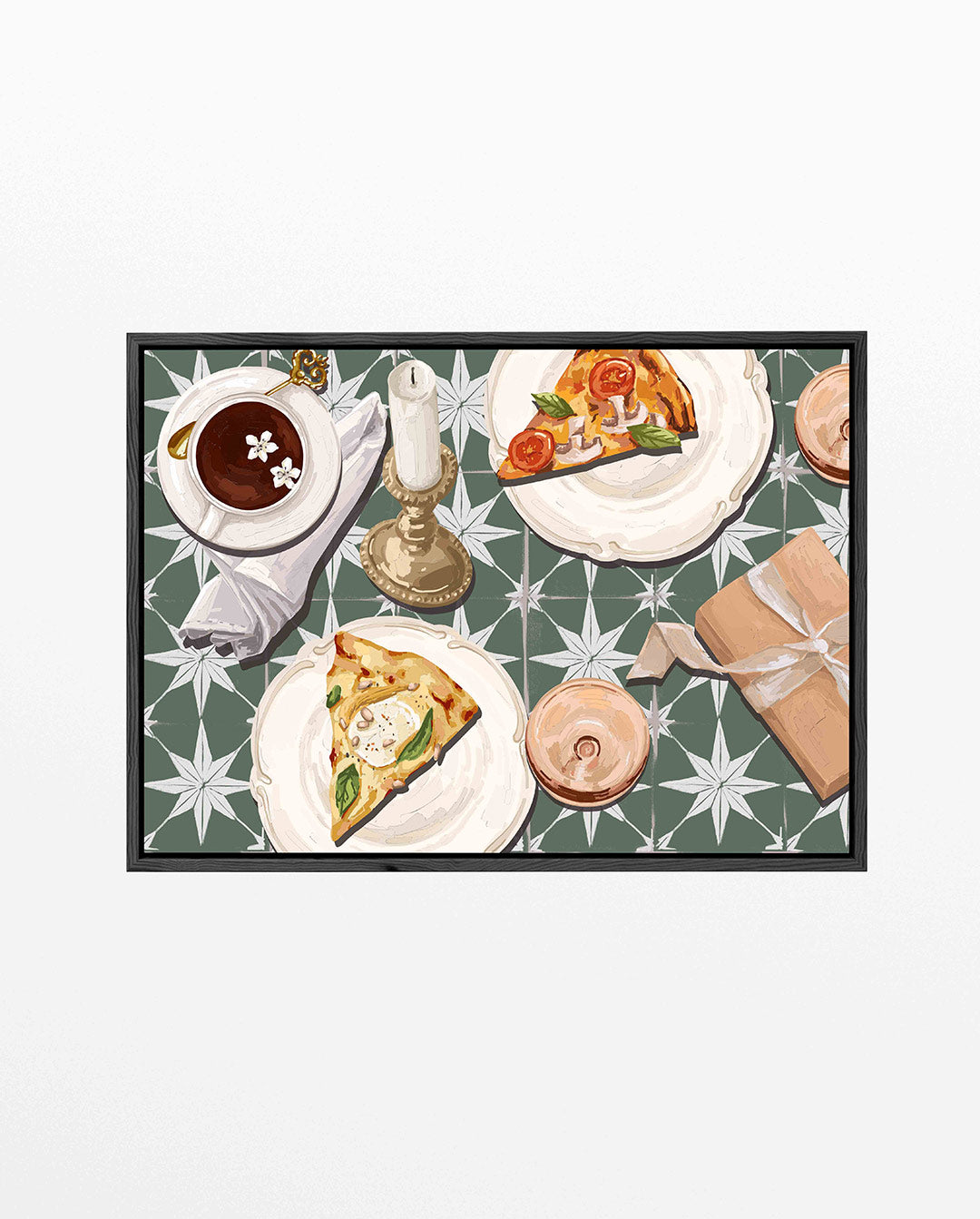Eettafel compositie – Liggende wanddecoratie – liggend keuken kunstwerk