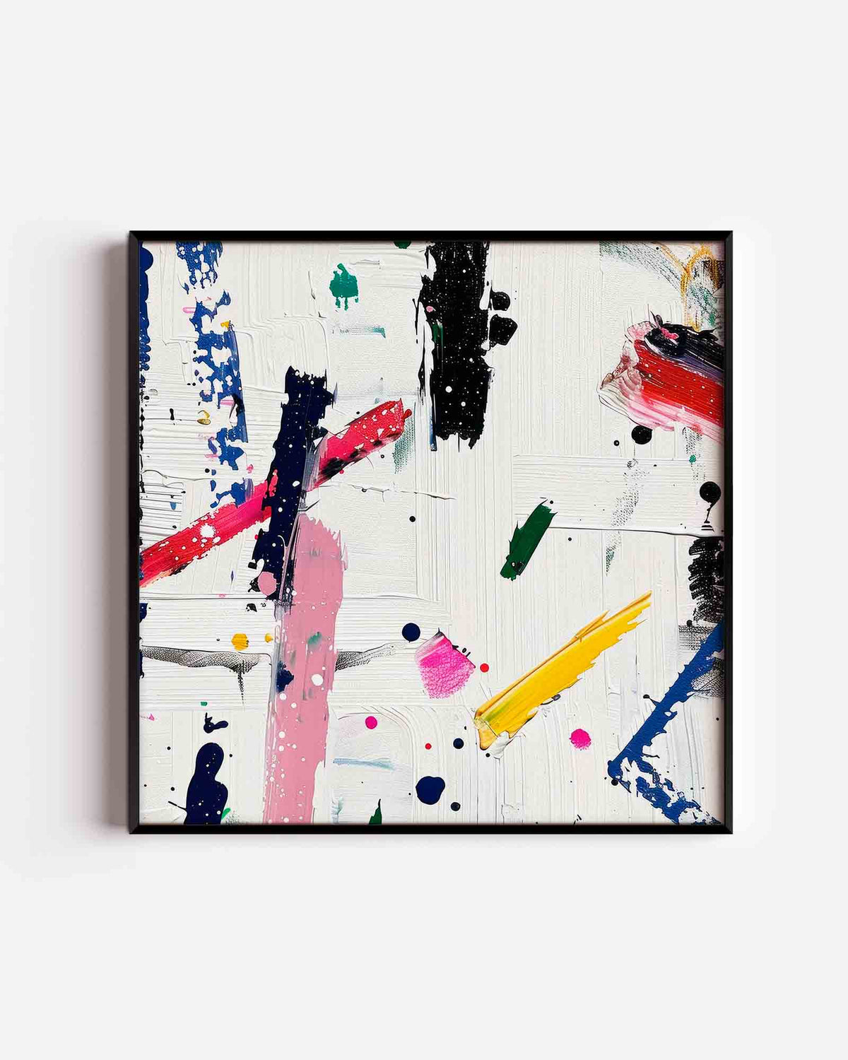 Abstracte penseelstreken – kleurrijke illustratie poster als wanddecoratie
