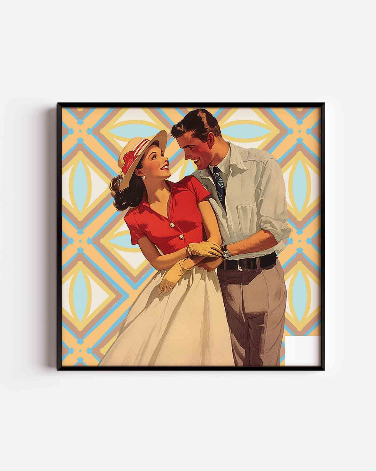 Stijlvol koppel – Pop Art vierkante poster als wanddecoratie