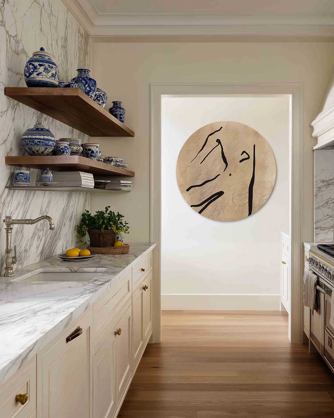 Abstracte lijnen – moderne abstracte muurcirkel voor aan de muur