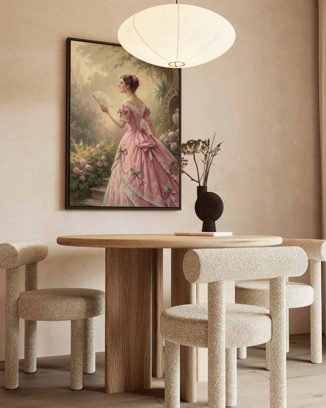 Droomachtige Victoriaanse Tuin – canvas wanddecoratie in portret formaat